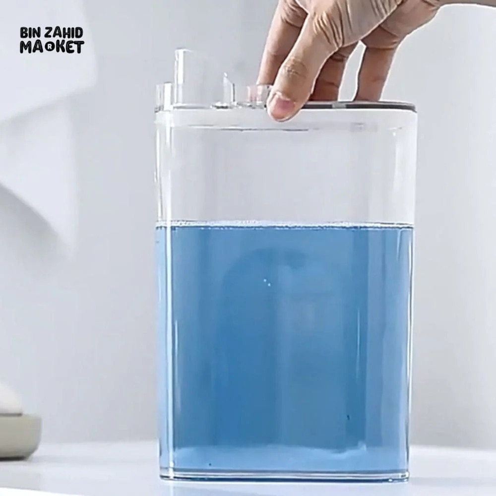 TRANSPARENT LIQUID & POWDER DISPENSER – MULTI-PURPOSE STORAGE CONTAINER FOR LAUNDRY, CLEANING & KITCHEN USE WITH EASY POUR SPOUT - Image 5