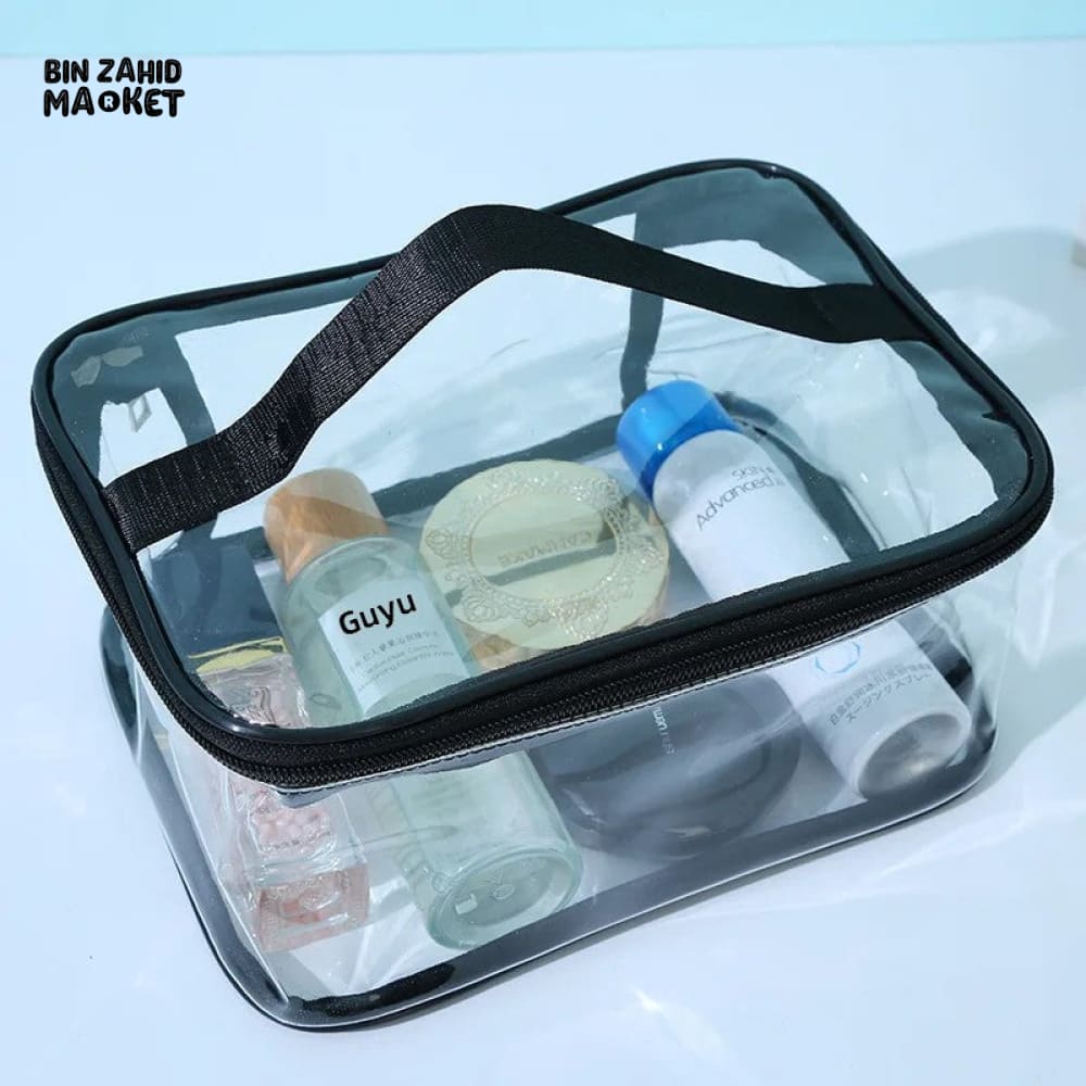 TRANSPARENT PVC WATERPROOF MAKEUP BAG – LARGE CAPACITY TRAVEL TOILETRY & MULTIFUNCTION STORAGE BAG - Image 2