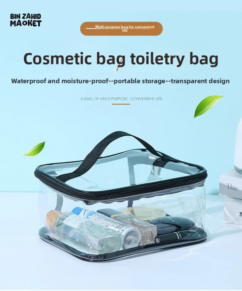 TRANSPARENT PVC WATERPROOF MAKEUP BAG – LARGE CAPACITY TRAVEL TOILETRY & MULTIFUNCTION STORAGE BAG - Image 5