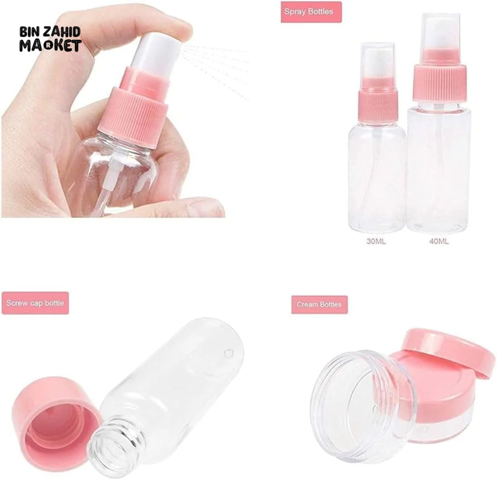 TRAVEL BOTTLES SET OF 6 | MINI COSMETIC CONTAINERS FOR WOMEN | MULTICOLOR - Image 6
