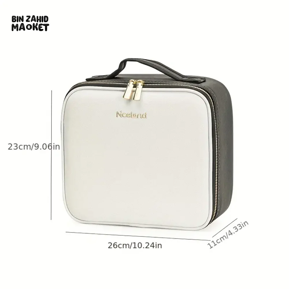 TRAVEL MAKEUP BAG WITH BUILT-IN MIRROR & LED LIGHT – WATERPROOF RECHARGEABLE 3-COLOR OPTIONS - Image 6