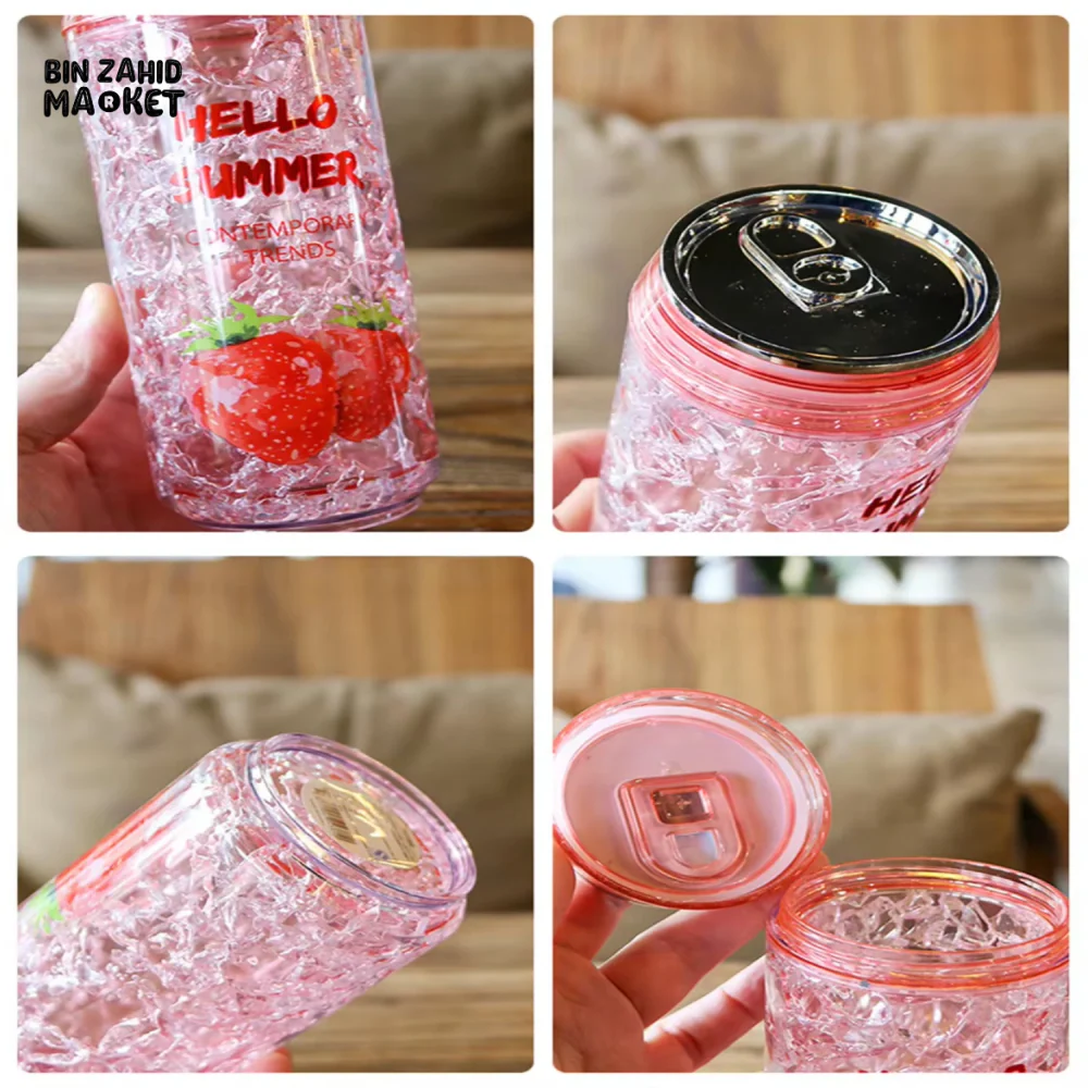 TRENDY CAN-SHAPED ICE CUP – KAWAII SUMMER WATER BOTTLE WITH LID LEAK-PROOF PERFECT FOR OUTDOOR SPORTS - Image 12