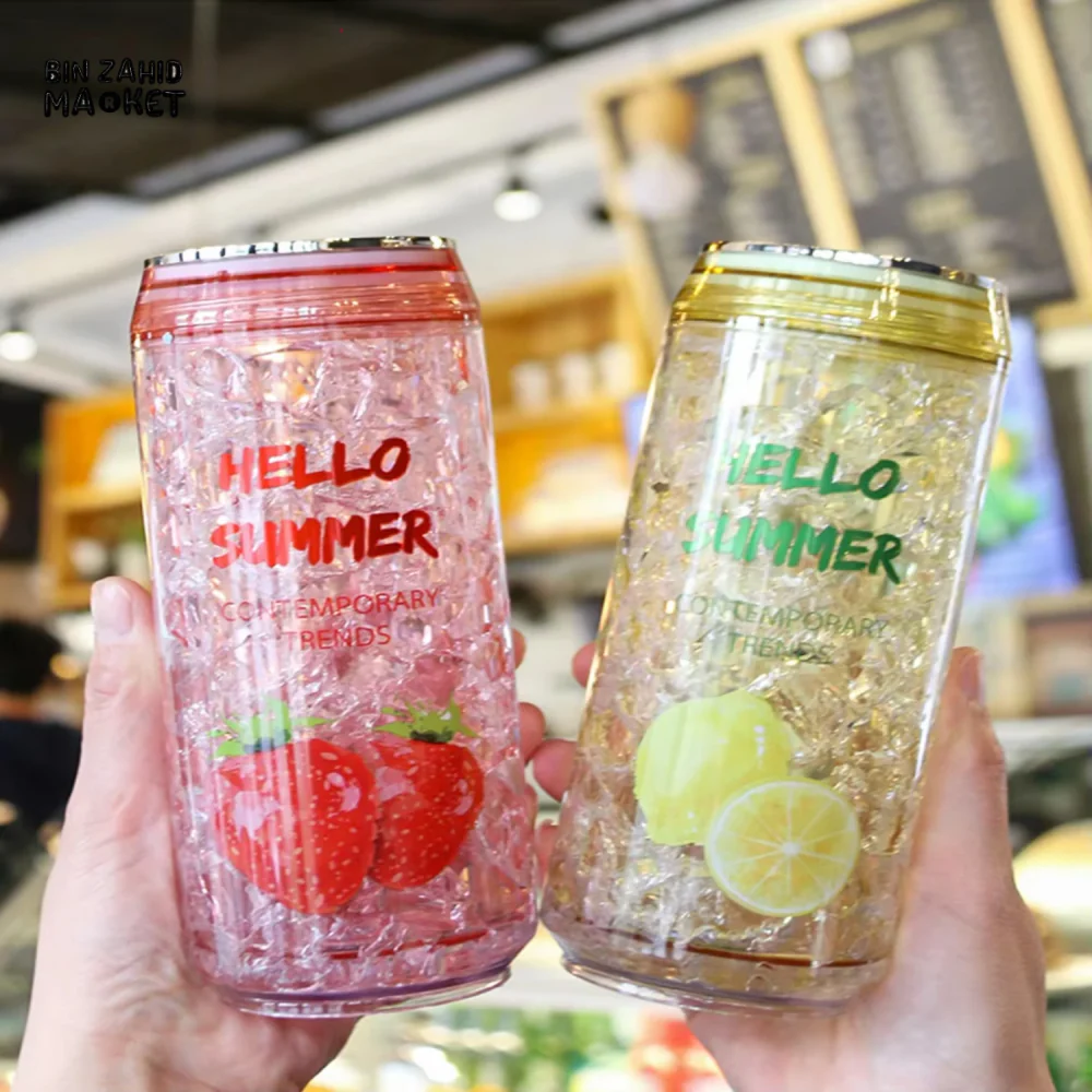 TRENDY CAN-SHAPED ICE CUP – KAWAII SUMMER WATER BOTTLE WITH LID LEAK-PROOF PERFECT FOR OUTDOOR SPORTS - Image 2