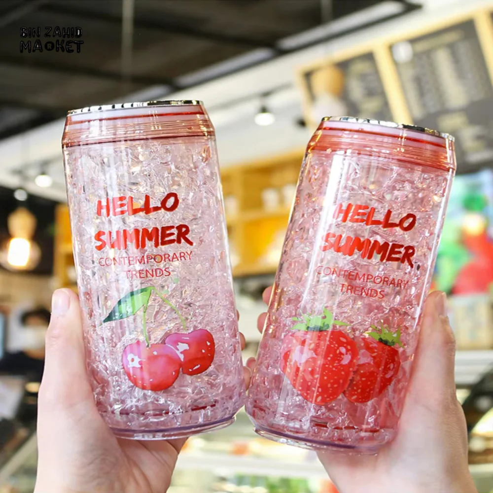 TRENDY CAN-SHAPED ICE CUP – KAWAII SUMMER WATER BOTTLE WITH LID LEAK-PROOF PERFECT FOR OUTDOOR SPORTS - Image 3