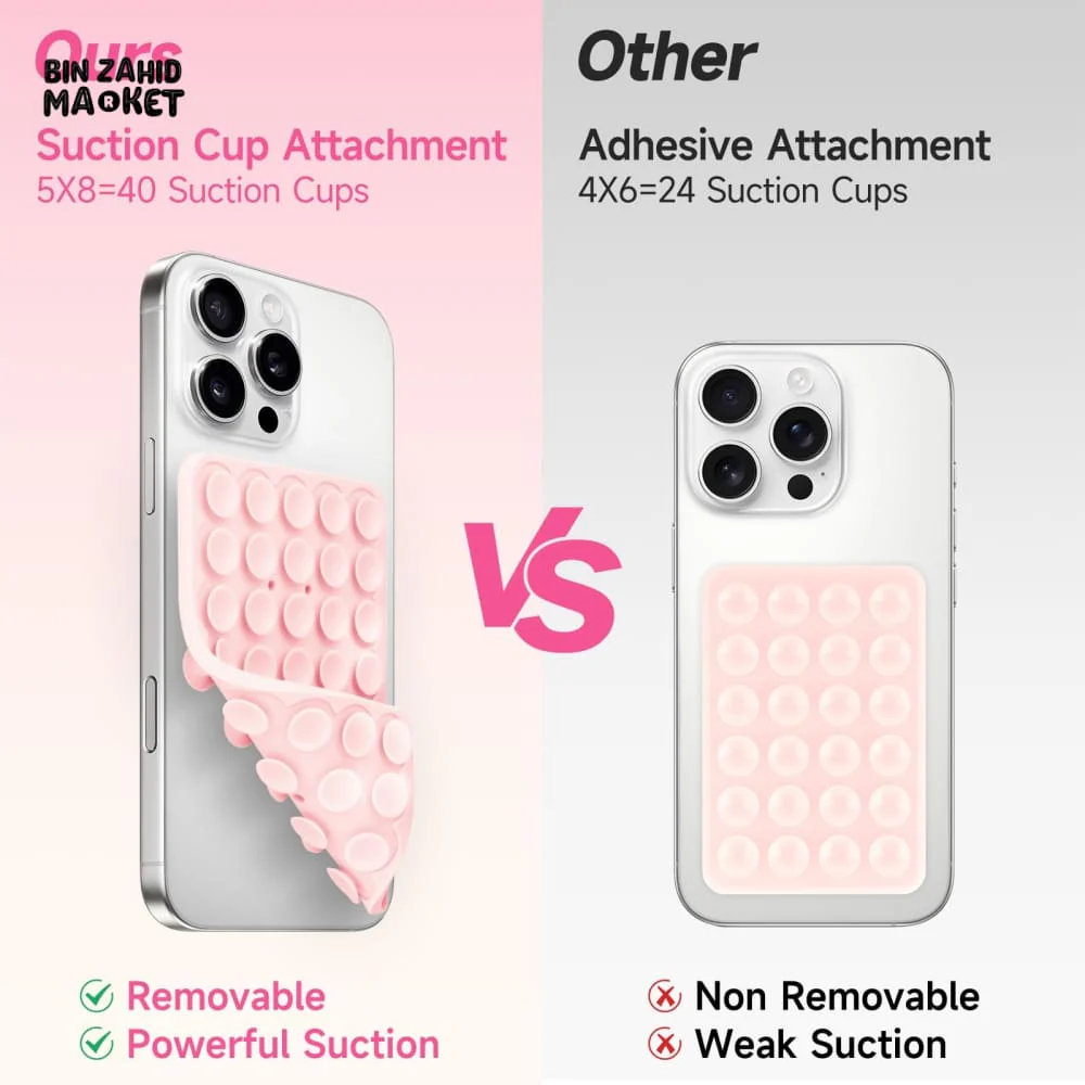 UNIVERSAL SUCTION PHONE MAT — STRONG GRIP WALL & BACK STICKER - Image 3