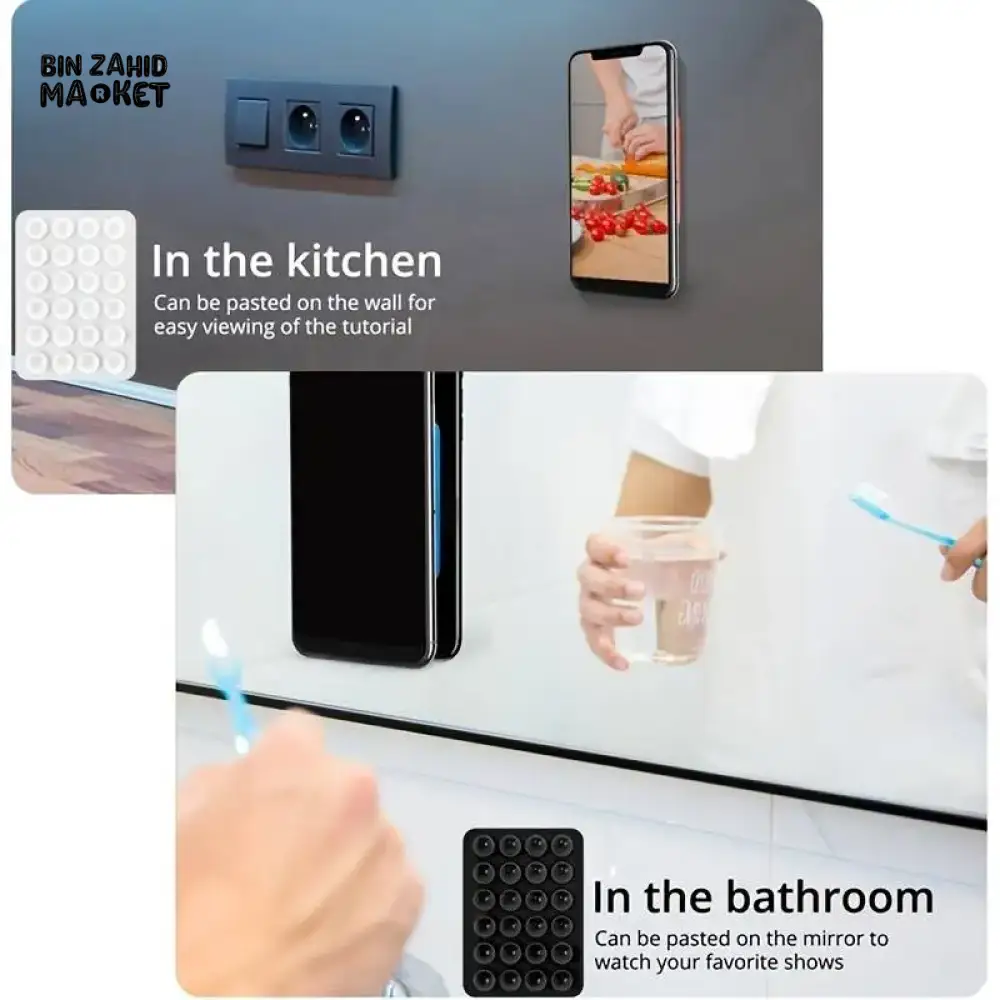 UNIVERSAL SUCTION PHONE MAT — STRONG GRIP WALL & BACK STICKER - Image 7
