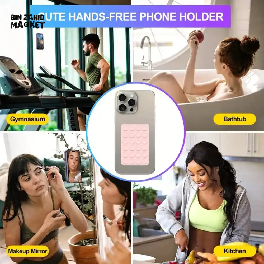UNIVERSAL SUCTION PHONE MAT — STRONG GRIP WALL & BACK STICKER - Image 9
