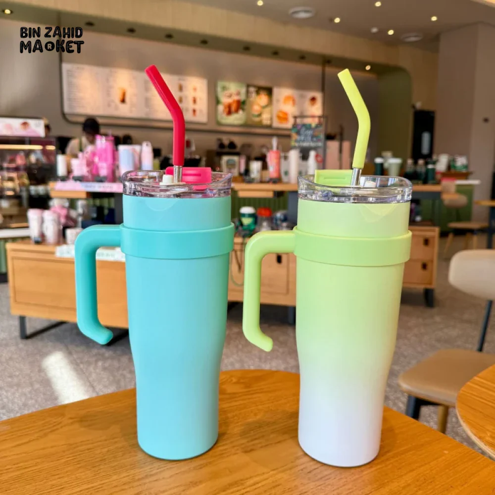 VACUUM INSULATED TRAVEL CUP 304 STAINLESS STEEL SPORTS MUG PORTABLE CAR CUP FOR HOT & COLD BEVERAGES - Image 4