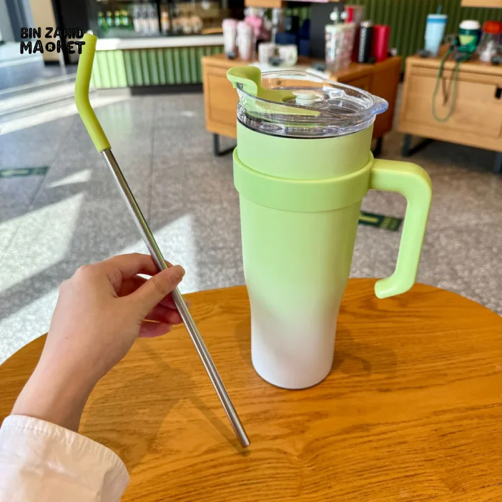 VACUUM INSULATED TRAVEL CUP 304 STAINLESS STEEL SPORTS MUG PORTABLE CAR CUP FOR HOT & COLD BEVERAGES - Image 5
