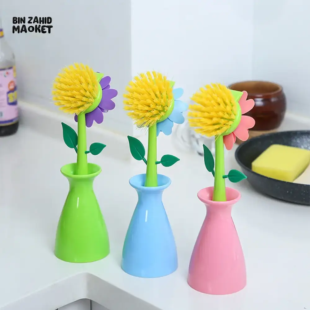 VASE SHAPE POT WASHING BRUSH – KITCHEN DISH SINK STOVE LONG HANDLE CLEANING TOOL - Image 2