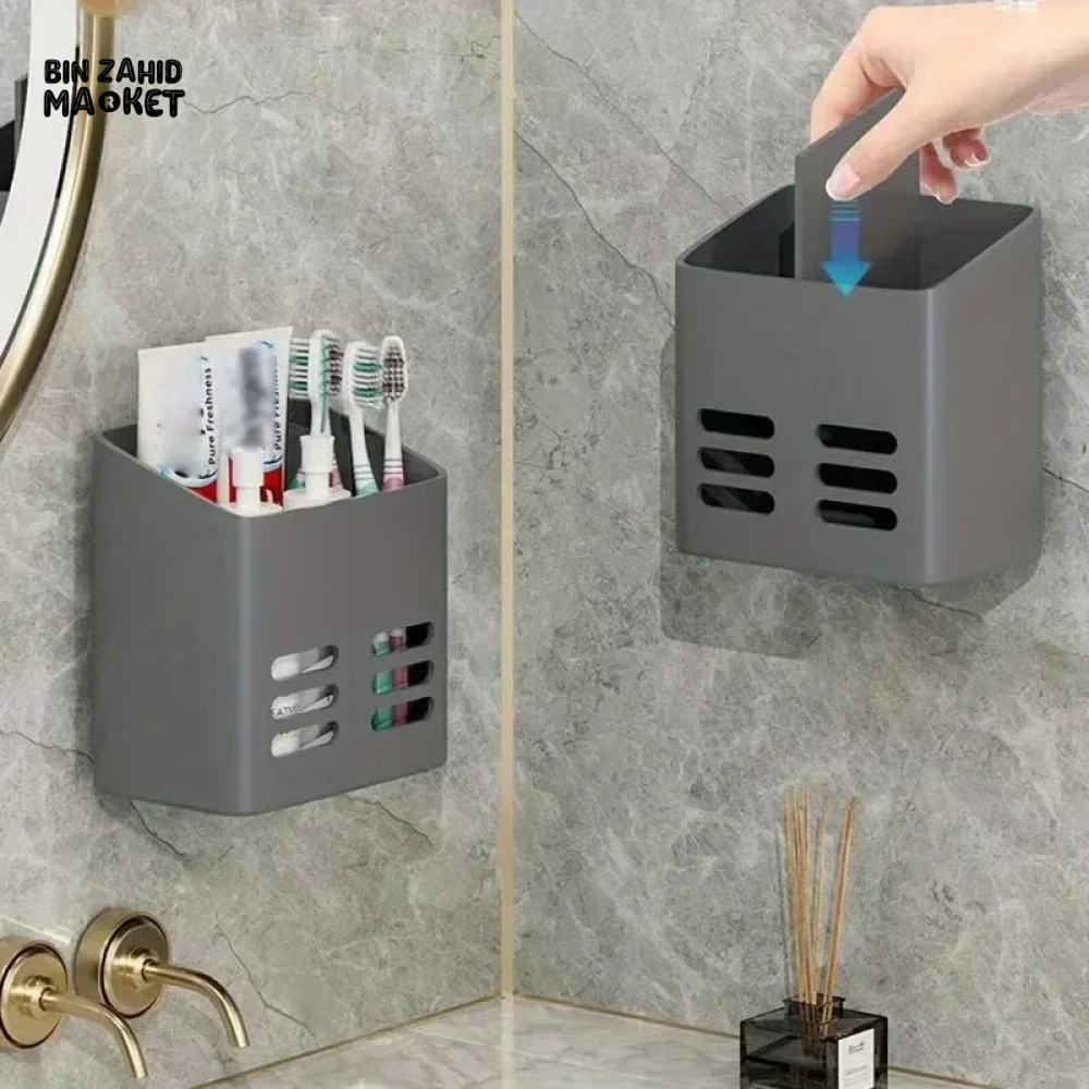 WALL-MOUNTED CUTLERY RACK – NO-DRILL SPACE-SAVING WITH DRAINING BASKET - Image 2