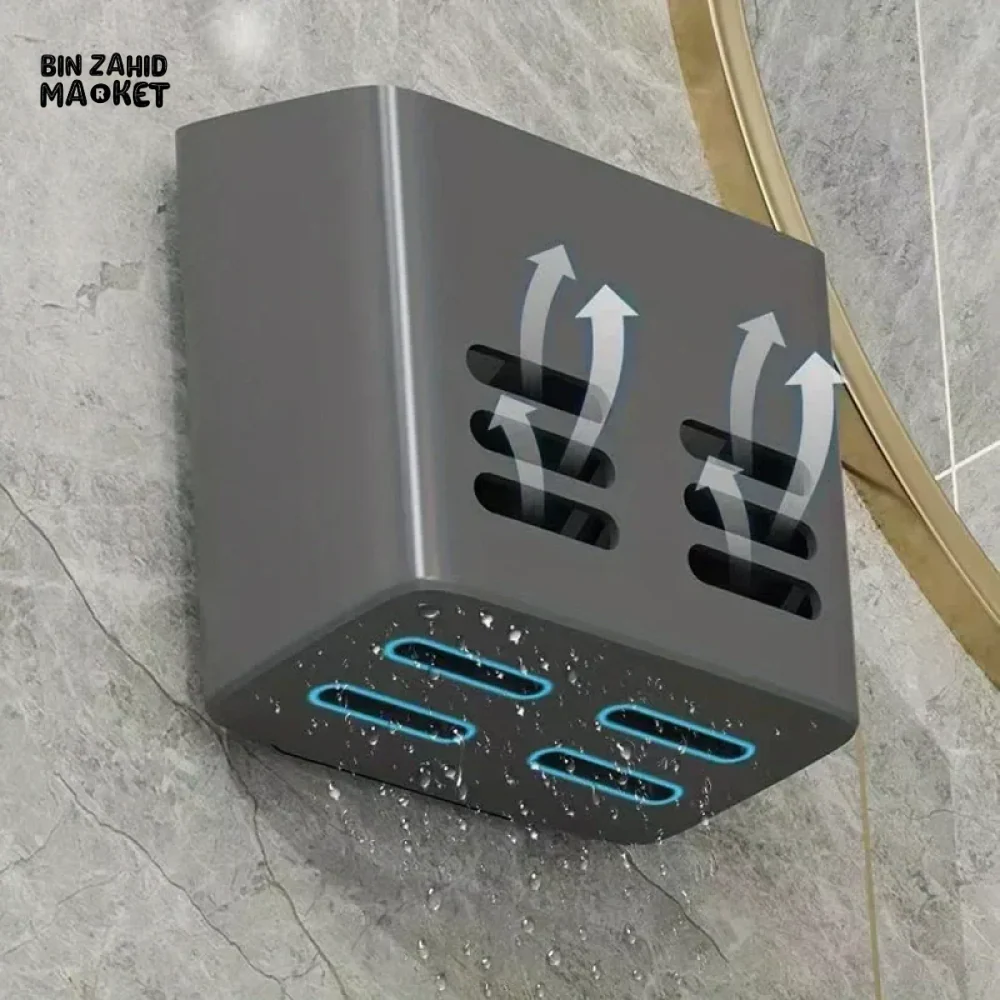 WALL-MOUNTED CUTLERY RACK – NO-DRILL SPACE-SAVING WITH DRAINING BASKET - Image 5