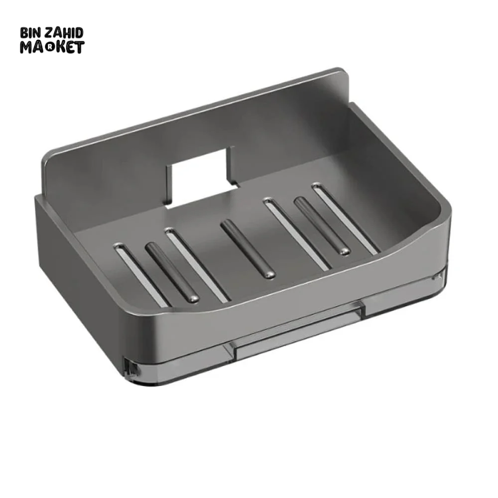 WALL-MOUNTED SOAP DISH – NO-DRILL BATHROOM SOAP HOLDER STORAGE RACK - Image 6