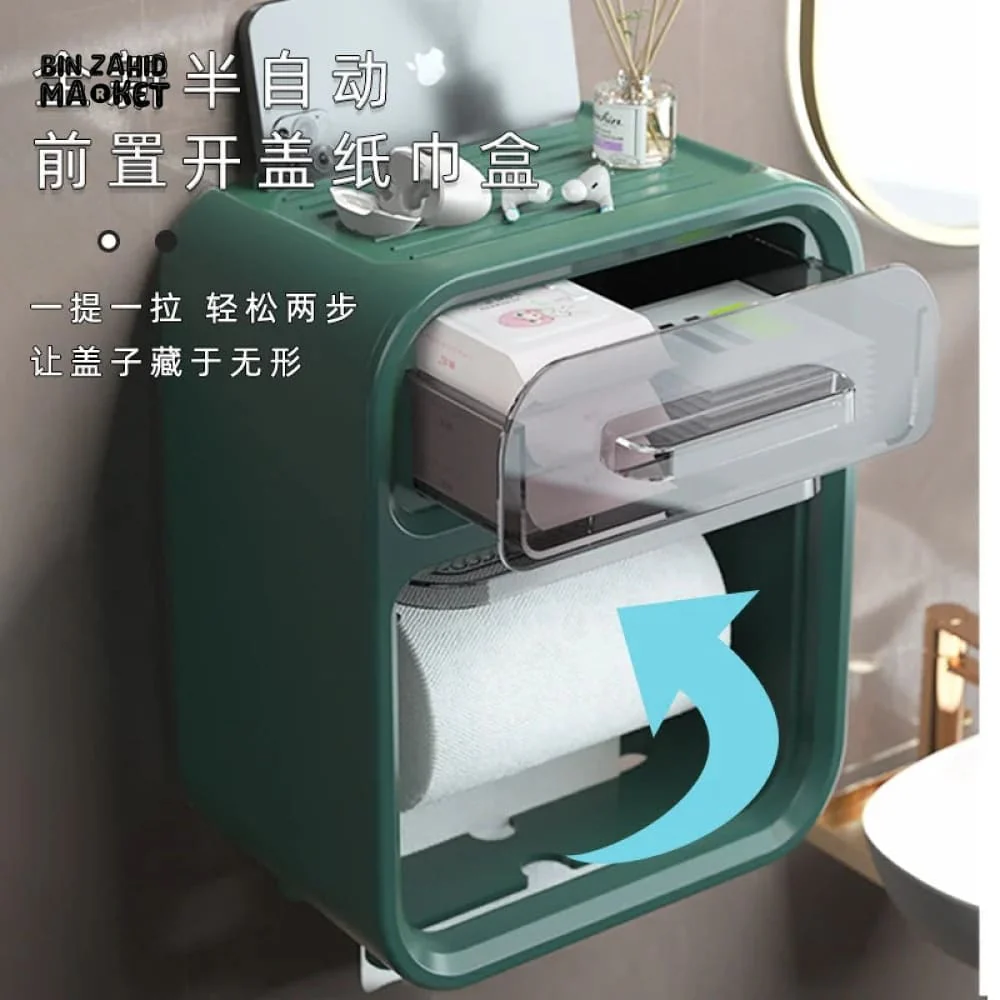 WALL MOUNTED TISSUE HOLDER WITH DRAWER - Image 4