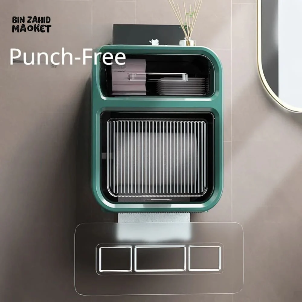 WALL MOUNTED TISSUE HOLDER WITH DRAWER - Image 6