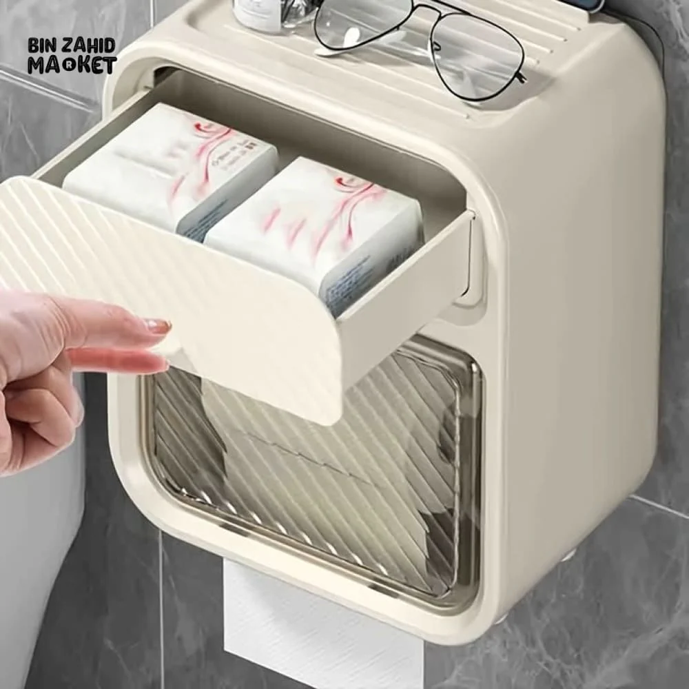 WALL MOUNTED TISSUE HOLDER WITH DRAWER - Image 7