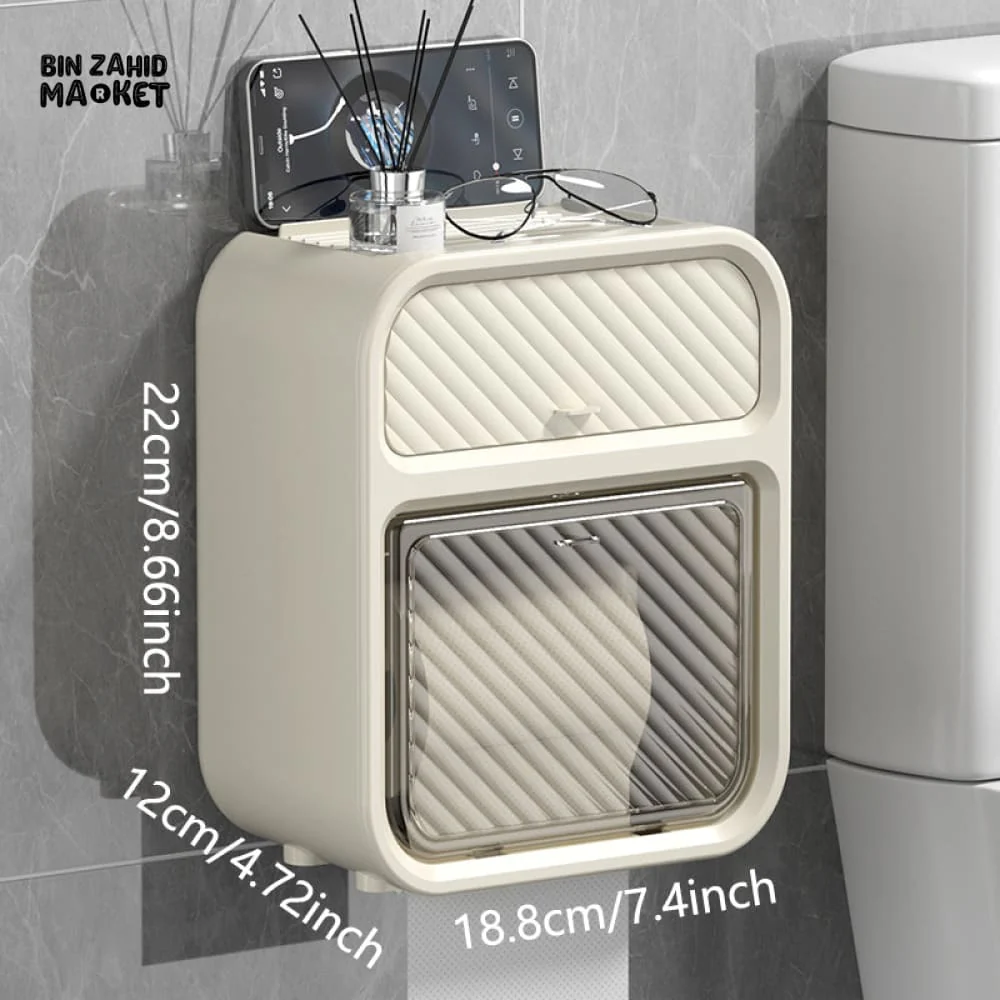 WALL MOUNTED TISSUE HOLDER WITH DRAWER - Image 8