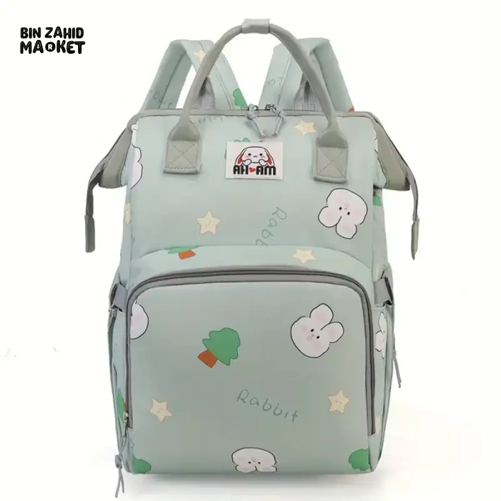 WATERPROOF BABY DIAPER BAG – RABBIT DESIGN SUNSHINE - PURPLE - Image 2