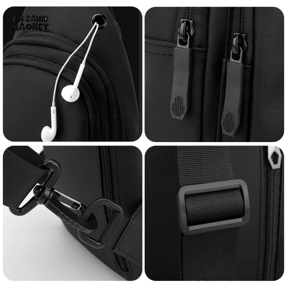 WATERPROOF MEN'S CHEST BAG – OUTDOOR LEISURE CROSSBODY SHOULDER BAG LIGHTWEIGHT TRAVEL BACKPACK - Image 4