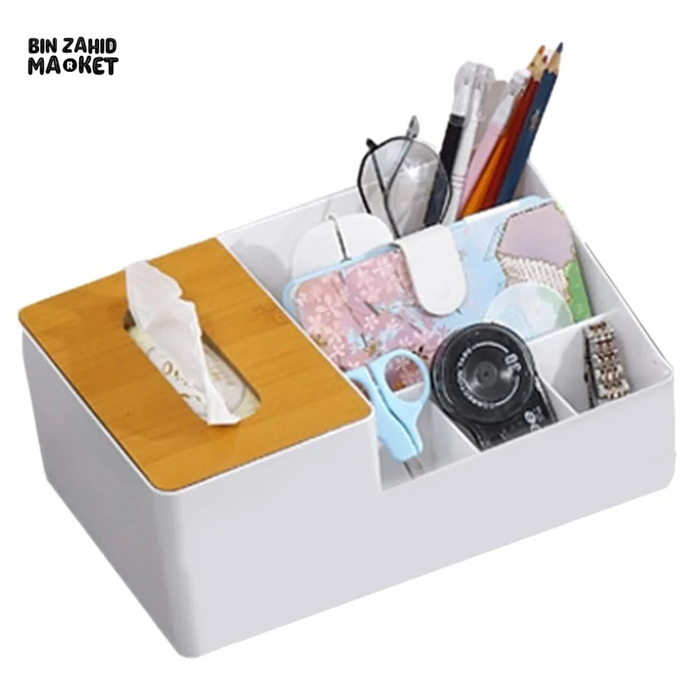 WOODEN TISSUE BOX WITH SHELVES - Image 7
